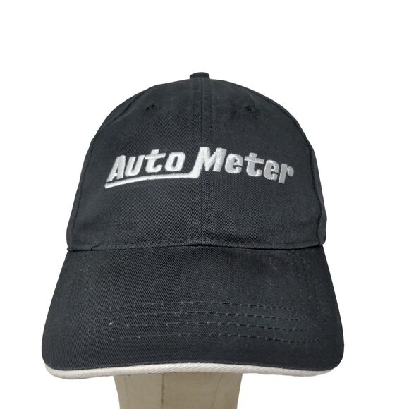 Auto Meter Autometer Black Slide Back Hat Cap Embroidered Adjustable OSFA - Picture 1 of 12